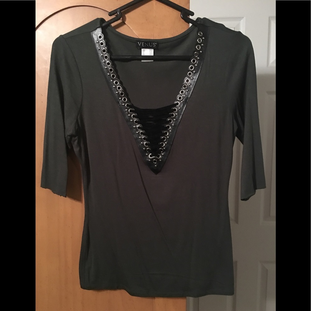 Venus army green top